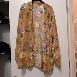 New Wild Bloom Boho Floral Swim Kimono Cover Up - brand new with tags!
